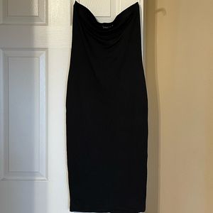 L Black Strapless Midi
